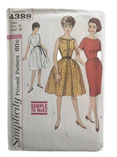 a vintage sewing pattern for a women's dress