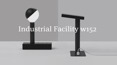 two black and white lamps with the words industrial facility wf2