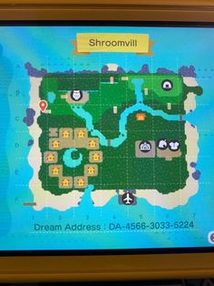 a screen showing a map of the area around shroomimil's village