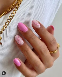 Round Nail Designs, Short Pink Nails, Short Round Nails, Pink Summer Nails, Unghie Sfumate, Makijaż Smokey Eye, Cute Gel Nails, Vacation Nails, Round Nails