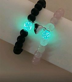 Matching Couple Jewelry Bracelets, Jewellery Dark Aesthetic, Cute Matching Accessories Couple, Matching Jewelry Set, Cute Matching Jewelry For Couples, Glow In The Dark Bracelets, Bff Jewelry For 2 Best Friend Bracelets, Bff Jewelry For 2