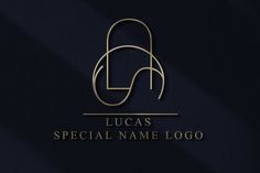 the logo for lucas's special name is shown in gold on a black background