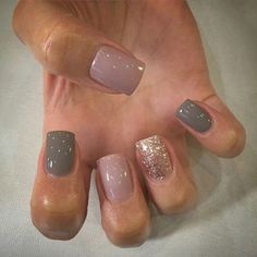 Marci Grad Nails, Jell Nail Ideas, February March Nails, Nails 2017 Trends, Grey Gel Nails, Acrylic Dip Nails, Nails 2017, Gel Nail Design, Nails Polish