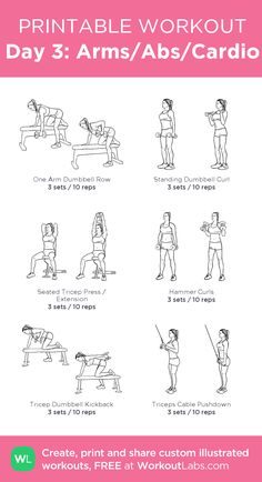 the printable workout guide for women to do at home and work on her body