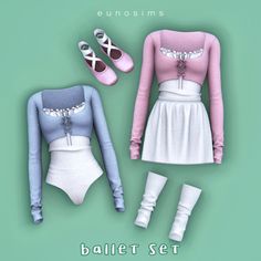 a set of clothes and shoes is shown for the doll's lifelikes