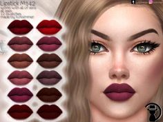 Beauty and Makeup: #beauty, #makeup, #skincare, #haircare Sims 4 Red Lipstick, Sims 4 Red Lipstick Cc, Sims 4 Cc Eyeglasses, Ts4 Makeup, Mod Makeup, Lipstick Dark Red