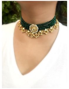 Indian Bride Jewelry, Choker Necklace Outfit, Indian Kundan Jewellery, Indian Brides Jewelry, Indian Stone, Handmade Jewelry Necklaces, Indian Jewelry Earrings