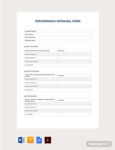 performance appraisal form template