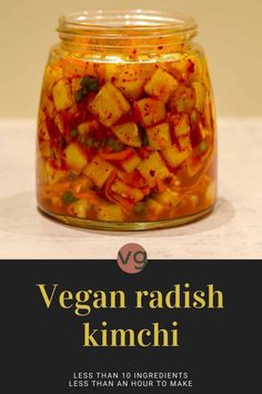 Easy vegan kimchi Daikon Kimchi Recipe, Kimchi Salad, Vegan Kimchi Recipe, Kimchi Soup, Kimchi Stew, Korean Vegan, Kimchi Pancake