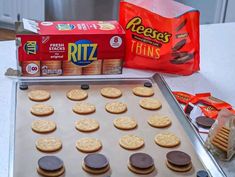 cookies and snacks on a baking sheet ready to go into the oven for making chocolate chip cookies