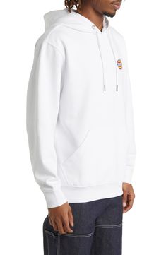 Bring ultimate comfort to your casual looks with this layer-ready hoodie cut for a relaxed fit from soft cotton-blend fleece. 29" length (size Medium) Drawstring hood Kangaroo pocket Ribbed cuffs and hem 55% cotton, 45% polyester Machine wash, tumble dry Imported Layered Look, White Hoodie, Fleece Hoodie, Kangaroo Pocket, Kangaroo, Casual Looks, Top Brands, Cotton Blend, Nordstrom