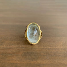 A tranquil blue aquamarine with wispy inclusions evokes the feel of a springtime sky warmed by golden sunshine. 

18k yellow gold 
Aquamarine 12mm x 20mm (1/2" x 13/16") Aquamarine Cabochon, Tranquil Blue, Jewellers Bench, Right Hand Rings, Cabochon Jewelry, Set Ring, Jewelry Lookbook