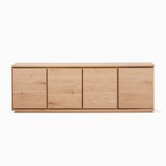 the sideboard is made out of wood and has four doors on one side, two drawers