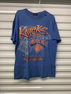 Vintage 90's New York Knicks Magic Johnson Graphic T-Shirt Size Men's Large Stains shown in pics Cheap 90s Style Sports T-shirt, Basketball Swag, 90s Shirts Graphic Tees, 90s New York, Skater Boi, Retro Graphic Tees, Magic Johnson, Basketball Shirts, Vintage Clothing Men