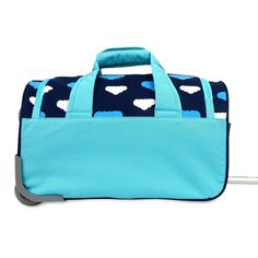 Make your child's travel experience even more fun and exciting with this kids' travel duffle bag. The perfect size for your little one, it is spacious enough to hold all their essentials and compact enough to carry comfortably. Whether you're going on a family vacation or just a weekend getaway, this carry-on duffle bag is the perfect choice for your child's travel needs. With multiple compartments and pockets, it provides ample storage space and allows for easy organization of belongings. The c Playful Rectangular Travel Luggage, Playful Rectangular Luggage For Travel, Blue Rectangular School Travel Bag, Blue Rectangular Travel Bag For School, Rectangular Blue Travel Bag For School, Blue Duffle Bag For Travel, Blue Duffle Bag Backpack For Travel, Blue Large Capacity Duffle Bag For School, Large Capacity Blue Duffle Bag For School