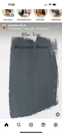 an image of a gray paint with the words blue note on it