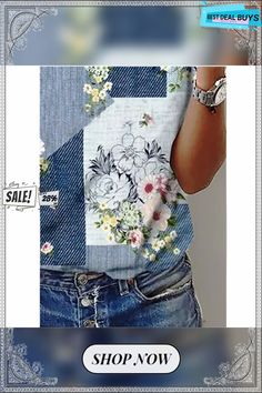 Women's T Shirt Tee Rainbow Floral Patchwork Print Short Sleeve Casual Daily Basic Round Neck Regular S Spring Crew Neck Blouse With Splicing, Blue Cotton Tops With Floral Patchwork, Blue Spliced Tops For Summer, Blue Splicing Tops For Summer, Summer Crew Neck Patchwork Top, Summer Patchwork Crew Neck Top, Blue Patchwork T-shirt For Summer, Patchwork Crew Neck Top For Summer, Casual Spliced Tops For Summer