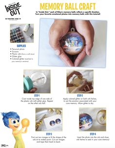 an advertisement for the memory ball craft project, with instructions to make it and how to use