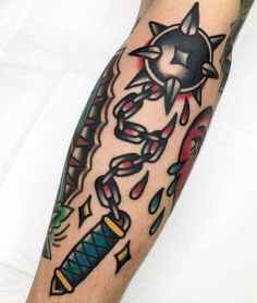 a man's arm with tattoos on it