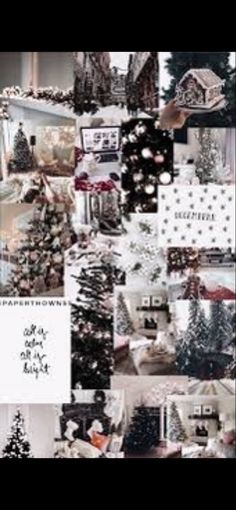 a collage of christmas trees and decorations