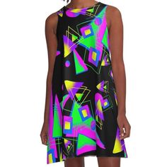 Loose-fit, mid-length sleeveless dress with silky handfeel. Printed on both sides. Machine washable. Size range XS-2XL. A very cool neon 80’s design that glows under black lights. Perfect for that amazing retro 80s night or 80s Cruise. Retro Sleeveless Dress For Spring Party, Retro A-line Sleeveless Party Dress, Retro Sleeveless Spring Party Dress, Retro Summer Dresses For Night Out, Neon Yellow Sleeveless Mini Dress For Spring, Sleeveless Neon Yellow Mini Dress For Spring, Purple Retro Sleeveless Dress, Green Retro Sleeveless Summer Dress, Green Retro Sleeveless Dress For Summer