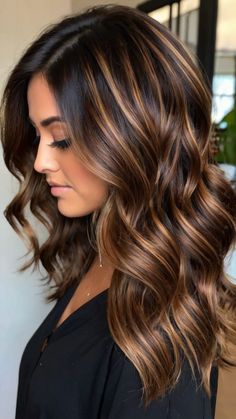 Brown Balayage Ideas That Will Make You Swoon! 🤩✨Brunette Brilliance: Get the Ultimate Hair Makeover🌟 Luscious Dark Brown Balayage Ideas to Dazzle Everyone! 💁‍♀️✨ So, get ready to Transform Your Look with the Latest Trend🔥 Dark Brown Balayage! 💇‍♀️✨ #BalayageGoals #HairTrendsetter #DarkBrownMagic #BalayageBeauties #DarkDelight #HairInspo #BrunetteBalayage #BalayageBeauty #DarkBrownDelight #SunKissedBrunette #BalayageHighlights #HairColorTrends #NaturalHairGoals #LowMaintenanceStyle #HairInspiration #StylishStrands Brunette Hair With Highlights, Caramel Highlights, Brunette Balayage Hair, Brown Hair Balayage, Winter Hair Color, Winter Hair, Balayage Brunette, Hair Color And Cut, Brown Hair With Highlights