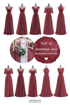 the top 10 bridesmaid dresses in red and white are featured on this page