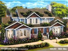 this is an artist's rendering of a two - story house in the suburbs