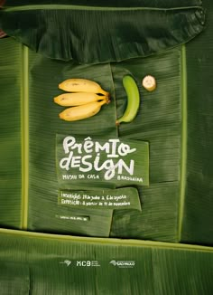 bananas and banana peels are on the back of a large green plantain leaf