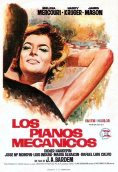 a movie poster for the film los pianoos mecanicos with a naked woman