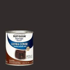 a can of paint that is dark brown