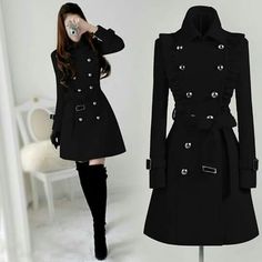 Black Korean Dress, Dress Winter Coat, Korean Style Coat, Coat Korean Style, Black Dress Winter, Coat Korean, Fashion Drawing Dresses, Dresses Beautiful