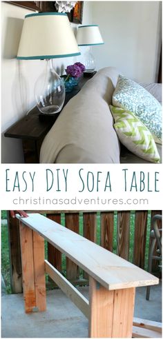 an easy diy sofa table made out of pallet wood