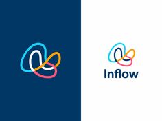 the logo for inflow is designed to look like an abstract, colorful letter and it has