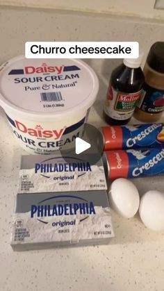 the ingredients to make an ice cream cake