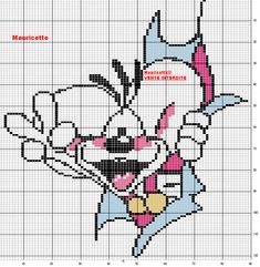 a cross stitch pattern with an image of a cartoon character