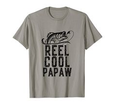 PRICES MAY VARY. Reel Cool Papaw Fishing fish rod fisherman hook fun gag pun joke trendy sarcastic sarcasm funny cool quote saying Humorous apparel with crazy text that says "Reel Cool Papaw" Lightweight, Classic fit, Double-needle sleeve and bottom hem Fishing Tee Shirts, Sarcasm Funny, Fishing Christmas, Puns Jokes, Crazy Text, Weird Text, Retro T Shirt, Sarcasm Humor, Fishing Outfits