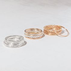 Create your perfect stacking ring set with our customizable collection. Choose from a variety of textures and mix different metals to design a look that's uniquely yours. Whether you prefer a subtle or bold style, our build-your-own option lets you express your individuality with ease. Mix, match, and layer to create endless combinations that suit any occasion. • Sterling silver and 14k gold filled • Available in sizes 5-10 Dainty Metal Stackable Rings, Minimalist Round Stackable Metal Rings, Minimalist Stackable Metal Jewelry, Stackable Round Metal Midi Rings, Minimalist Metal Stackable Round Rings, Minimalist Metal Stackable Jewelry, Dainty Stackable Metal Jewelry, Adjustable Stackable Metal Rings, Stackable Midi Metal Rings For Gift