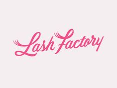 the word flash factory in pink on a white background