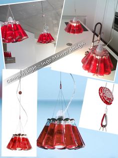 red glass hanging lights in various stages of development