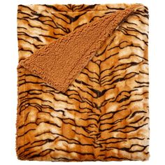 a brown and black animal print blanket