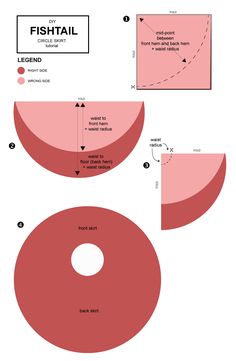 the diagram shows how to make an origami fishtail with different shapes and sizes