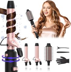 About this item
3 in 1 Interchangeable Rotating Curling Iron: The size of Afanso are 1 inch small curling wand; 1.25 inch curling wand; 1.75 inch curling iron brush. The curling iron set are suitable for all hair types like short hair, medium and long hair. And hand free to make hairsyles like straight, defined curls, bouncy curls and beach waves. whether you crave a natural, glamorous, or any other style for any occasion, Afanso lets you achieve it all
Easy to Use: Automatic hair curler allows you operate by one-handed easily and cuts down on arm and hand fatigue, is a must for anyone who loves to style their hair effortlessly. Rotating curling iron's upgraded intelligent motor ensures creating consistent curls every time, even heat distribution for long-lasting, captivating curls Small Curling Wand, Travel Hairstyles