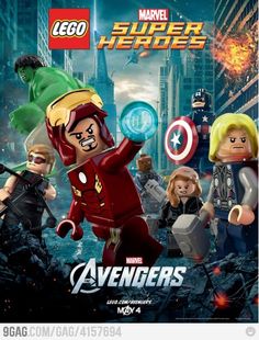 the lego avengers movie poster is shown