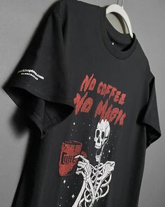 Thriller - No Coffee No Magic™️ Tee – Park Hop Tees No Coffee, Style Graphic Tee, Disney Clothes, Bone White, Gothic Style, Disney Outfits, White And Red, Graphic Tees Women, Gothic Fashion