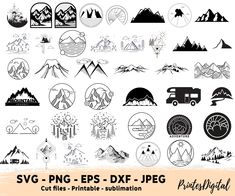 the svg files are available for all kinds of designs, including mountains and trees