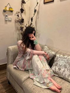 "Want to create a cozy corner in your own home?  Follow me for more inspiration and DIY tips." Picnic Outfit Modest, Pakistani Suits Aesthetic, Desi Casual, Pakistani Aesthetic, Belated Birthday Wishes, Beautiful Pakistani Dresses