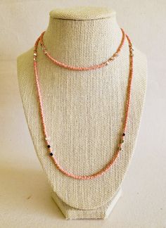 "Perfect, blush-pink seed bead necklace. With silver, square accent beads. Matches with \"Square Unakite bead bracelet\". It can be worn long or in 2 strands. Or, as a wrap bracelet. Sterling silver lobster claw and findings." Seed Bead Necklace, Blush Pink, Wrap Bracelet, Seed Beads, Blush, Square, Beaded Necklace, Beaded Bracelets, Jewelry Necklaces