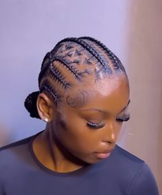 Feeding Braids Hairstyles Cornrows, Stitch Braided Hairstyles, Feedin Braids Straight Back Design, Stitch Braids Natural Hair No Weave, Canerow Hairstyles For Natural Hair, Feed Ins Into A Bun, Straight Back Stitch Braids With Design, Stitch Braids With Design With Bun, Feed In Braids Cornrows With Designs