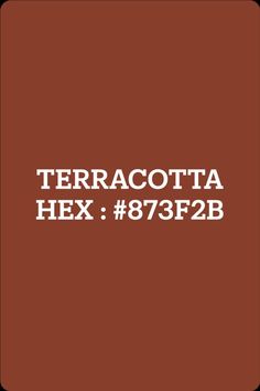 Terracotta Terracotta Hex Code, Deep Terracotta Color, Terracotta Palette, Orange Hex, Terracotta Color Palette, Dark Terracotta, Koozie Wedding Favors, Jewellery Photography Inspiration, Terracotta Color